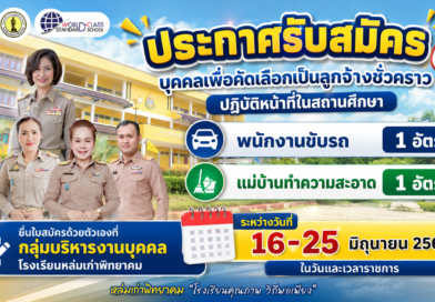 โรงเรียนหล่มเก่าพิทยาคมรับสมัครบุคคลเพื่อคัดเลือกเป็นลูกจ้างชั่วคราว ปฏิบัติงานในสถานศึกษา