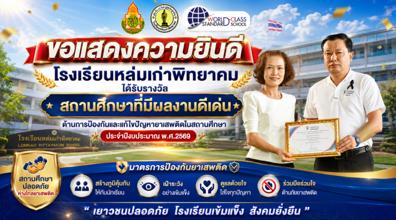 รางวัลสถานศึกษาที่มีผลงานดีเด่น ด้านการป้องกันและแก้ไขปัญหายาเสพติดในสถานศึกษา ประจำปีงบประมาณ พ.ศ.2569 มาตรการป้องกันยาเสพติด