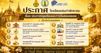 ประกาศโรงเรียนหล่มเก่าพิทยาคม เรื่อง ประกาศหยุดเรียนและการจัดสอนชดเชย เนื่องในวันหยุดพิเศษ